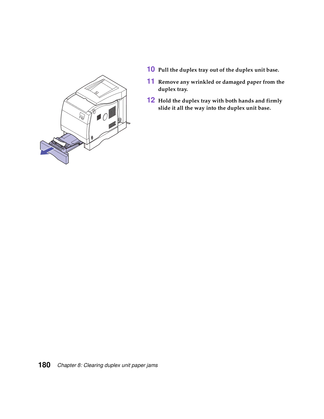 Lexmark Optra C710 manual Clearing duplex unit paper jams 