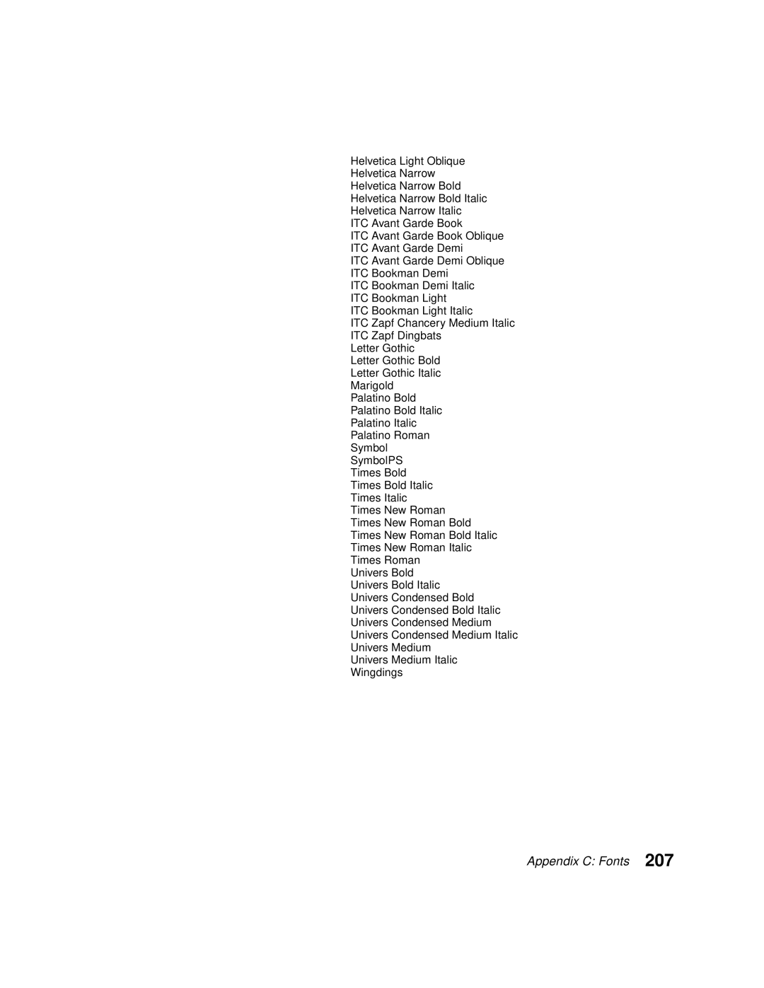 Lexmark Optra C710 manual Appendix C Fonts 