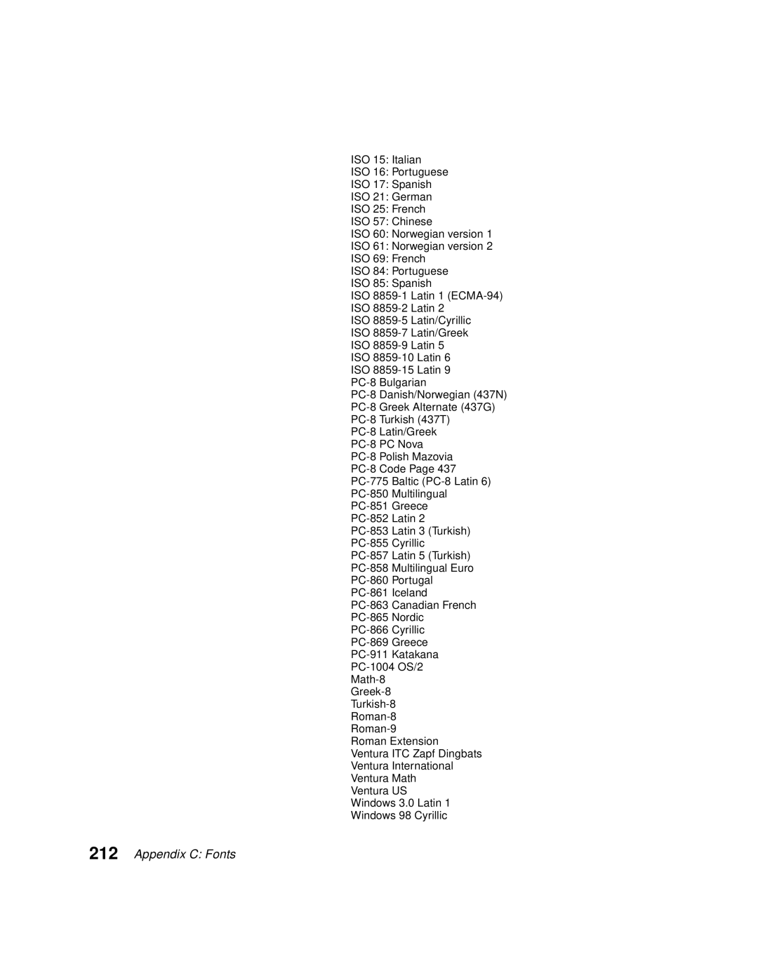 Lexmark Optra C710 manual Appendix C Fonts 