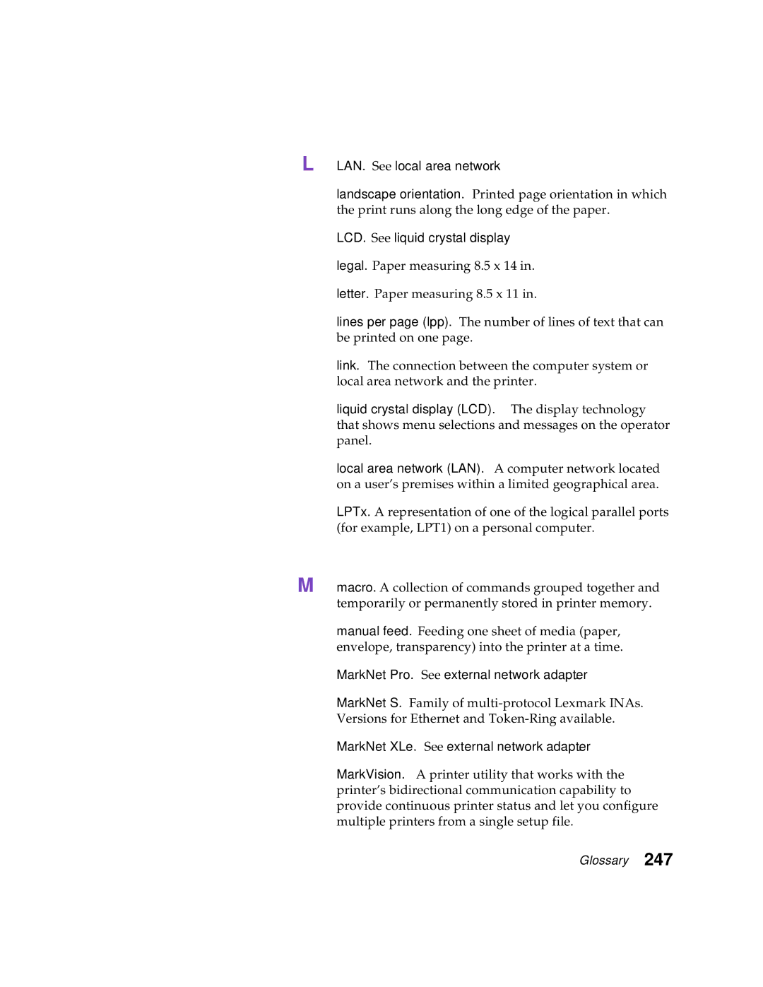 Lexmark Optra C710 manual LAN. See local area network 