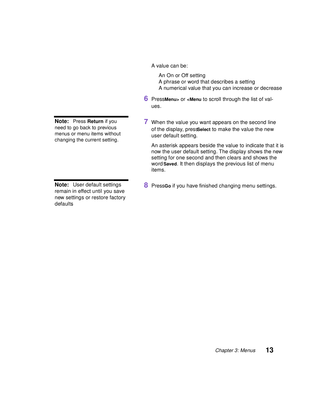 Lexmark Optra C710 manual Press Go if you have finished changing menu settings 