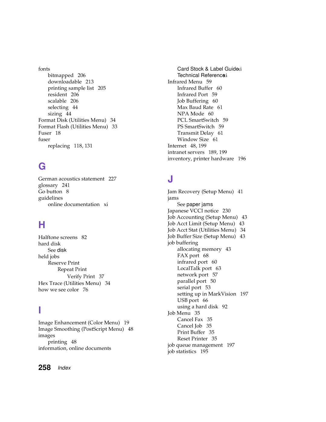 Lexmark Optra C710 manual Card Stock & Label Guide xi Technical Reference 