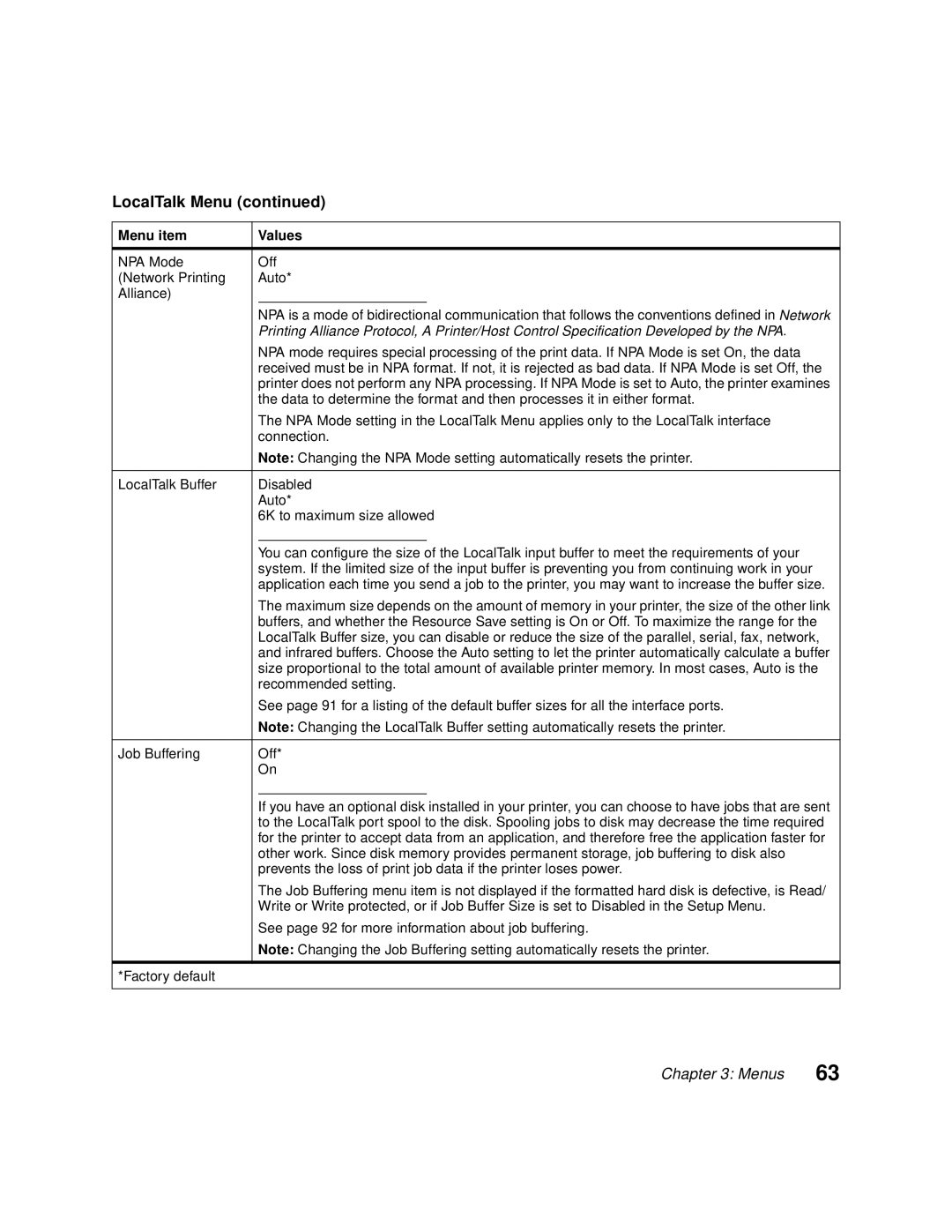 Lexmark Optra C710 manual NPA Mode Off Network Printing Auto Alliance, Connection 