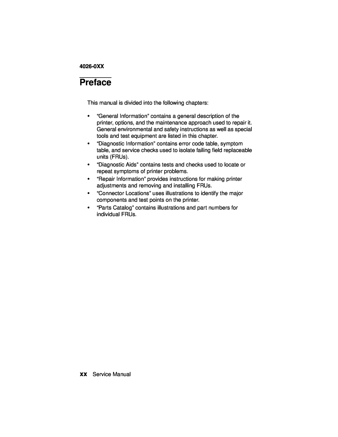 Lexmark OptraTM manual Preface, 4026-0XX 