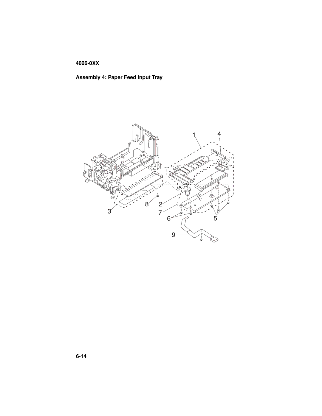 Lexmark OptraTM manual 4026-0XX Assembly 4 Paper Feed Input Tray 