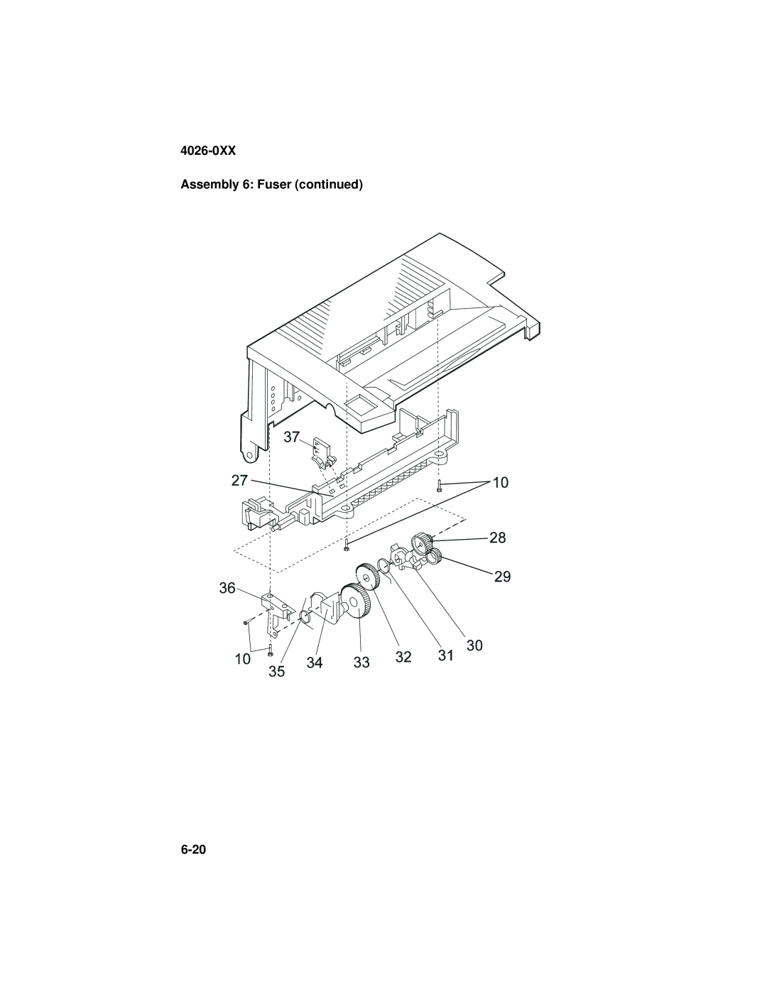 Lexmark OptraTM manual 4026-0XX Assembly 6 Fuser 