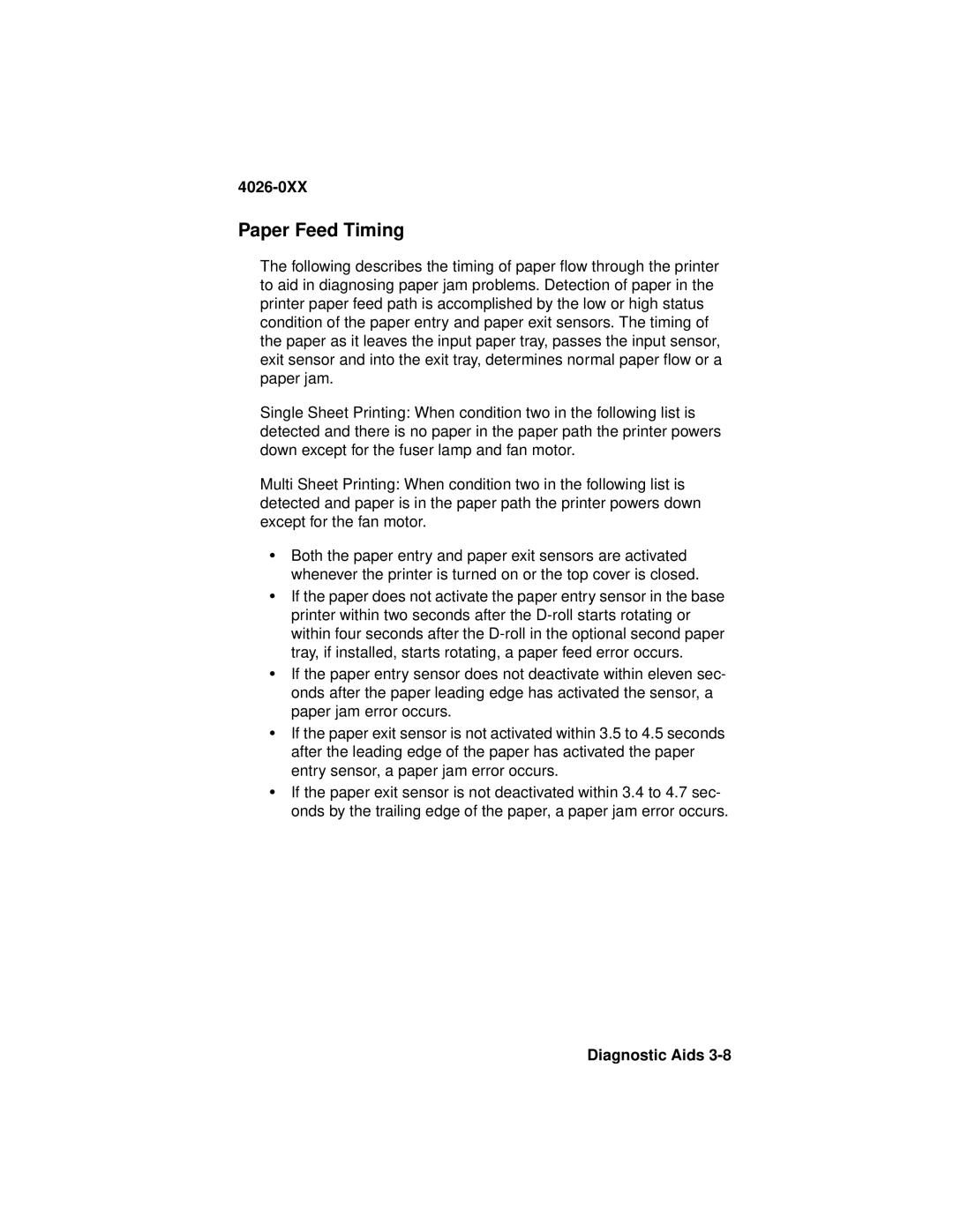 Lexmark OptraTM manual Paper Feed Timing 