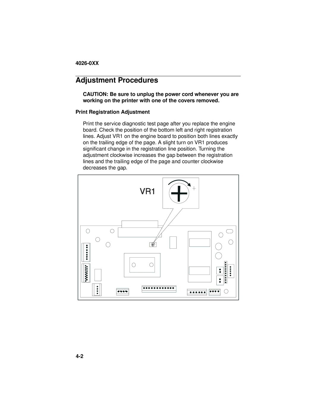 Lexmark OptraTM manual Adjustment Procedures, Print Registration Adjustment 