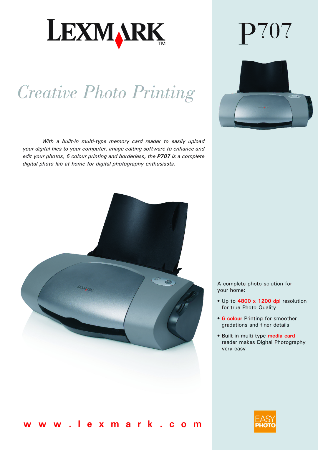 Lexmark P 707 manual Creative Photo Printing 