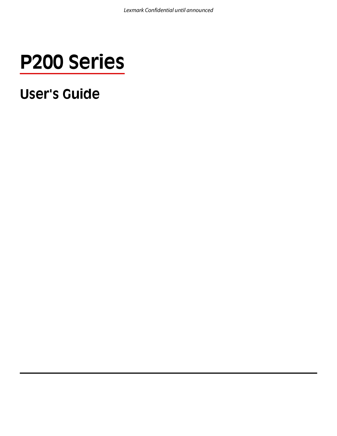 Lexmark manual P200 Series, Users Guide 