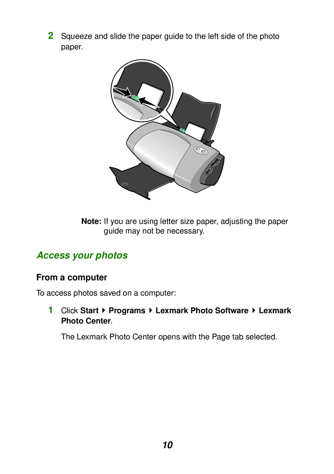 Lexmark P700 manual Access your photos, From a computer 