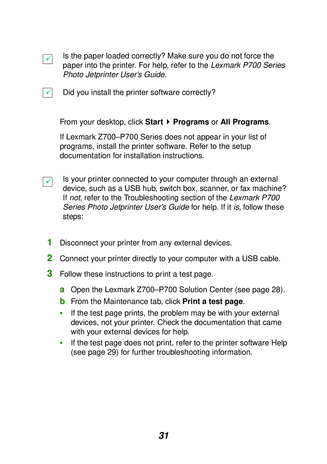 Lexmark P700 manual 