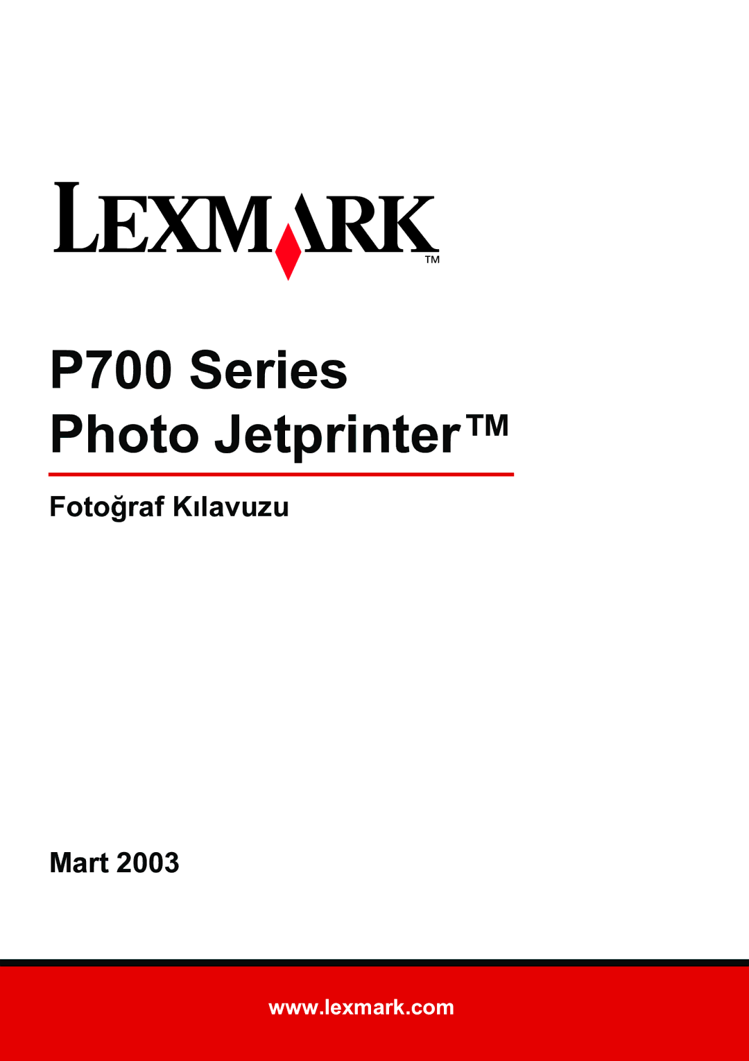 Lexmark manual P700 Series Photo Jetprinter 