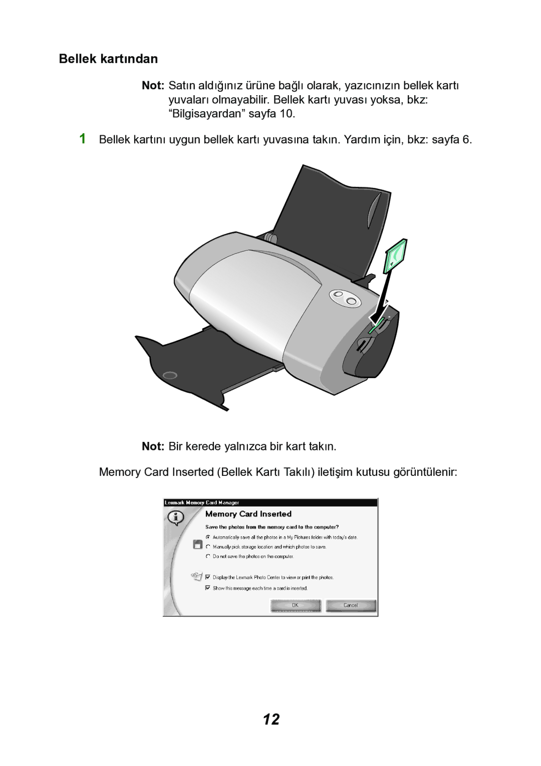 Lexmark P700 manual Bellek kartından 