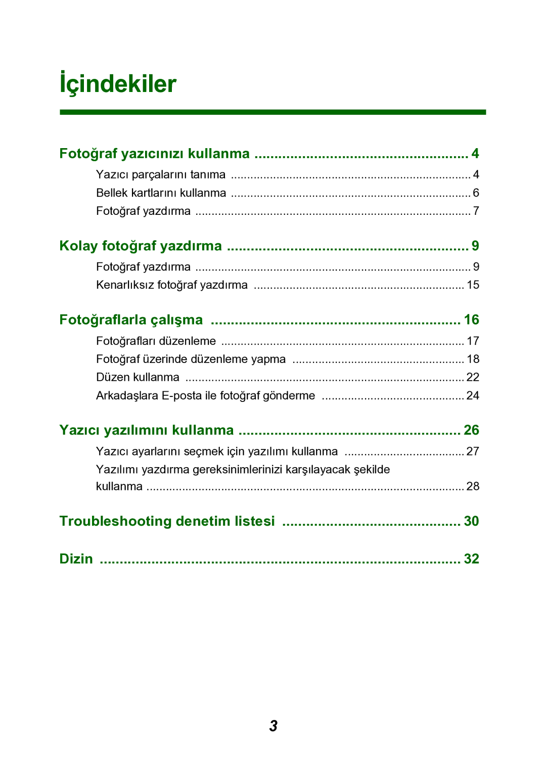 Lexmark P700 manual İçindekiler, Fotoğraflarla çalışma 