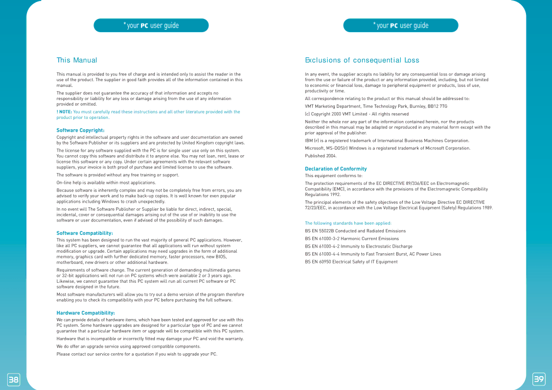 Lexmark PC manual This Manual, Exclusions of consequential Loss 