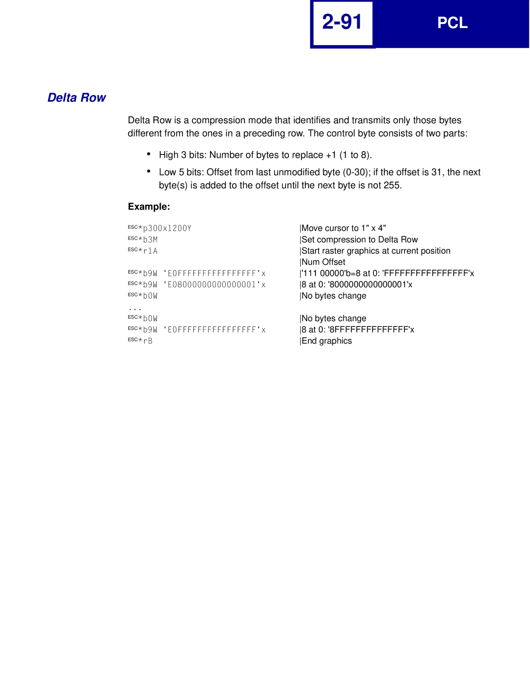 Lexmark Printer manual Delta Row 