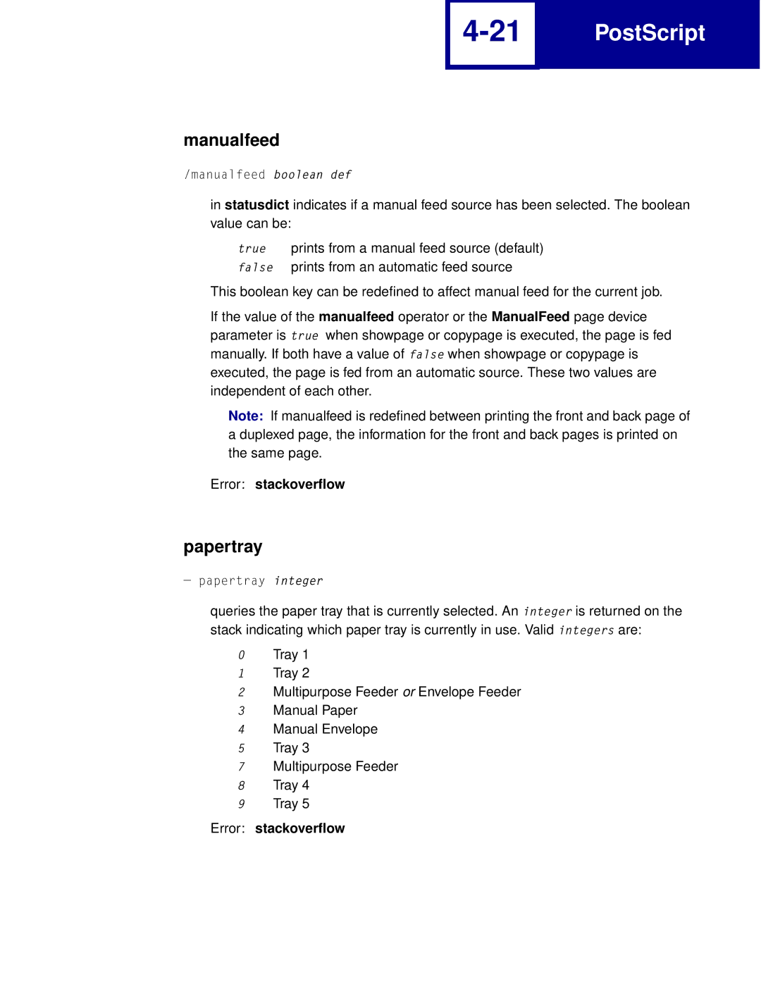 Lexmark Printer manual Manualfeed, Papertray 