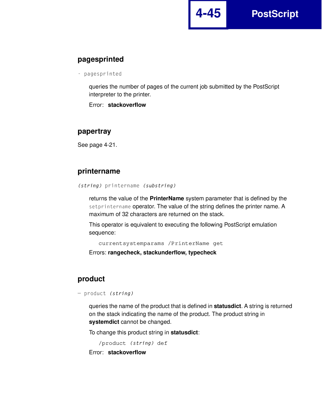 Lexmark manual Pagesprinted, Printername, Product 