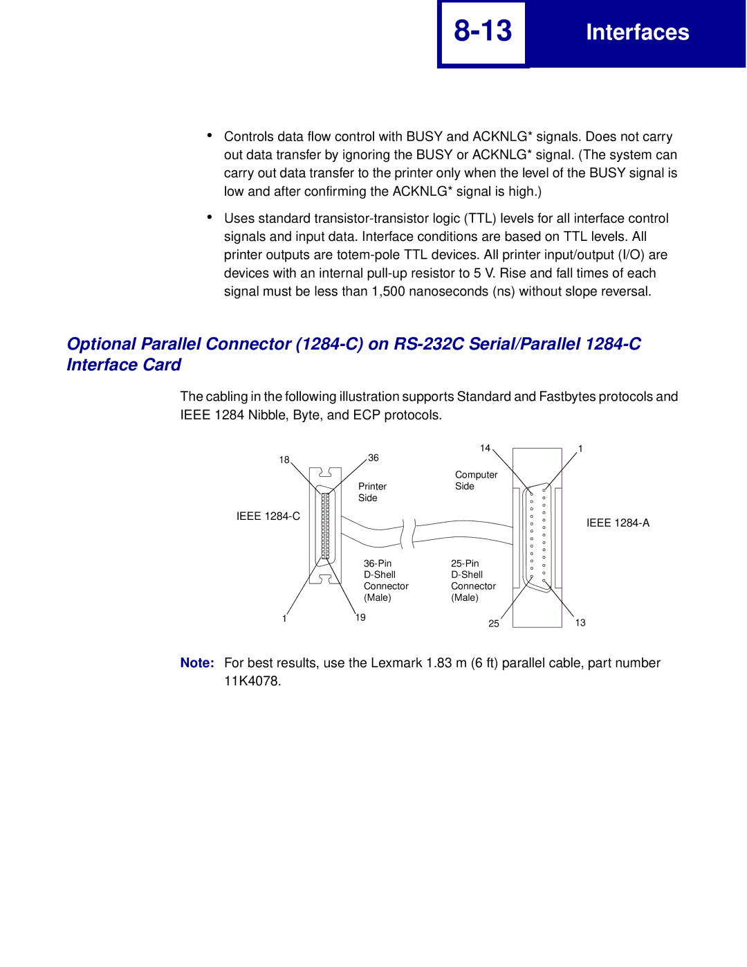 Lexmark Printer manual Ieee 1284-C Ieee 1284-A 