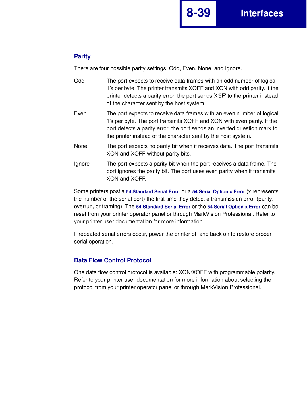 Lexmark Printer manual Data Flow Control Protocol 