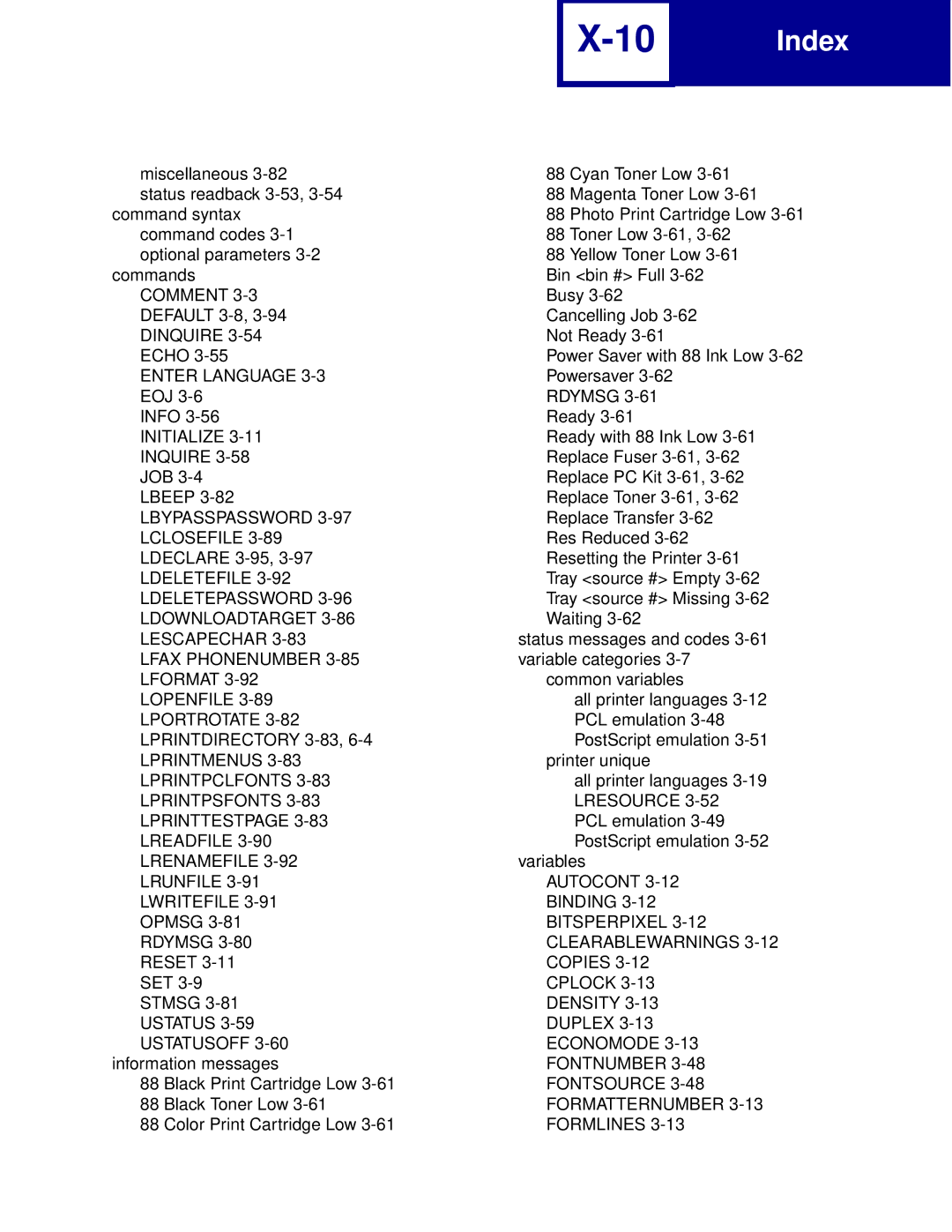 Lexmark Printer manual Comment 