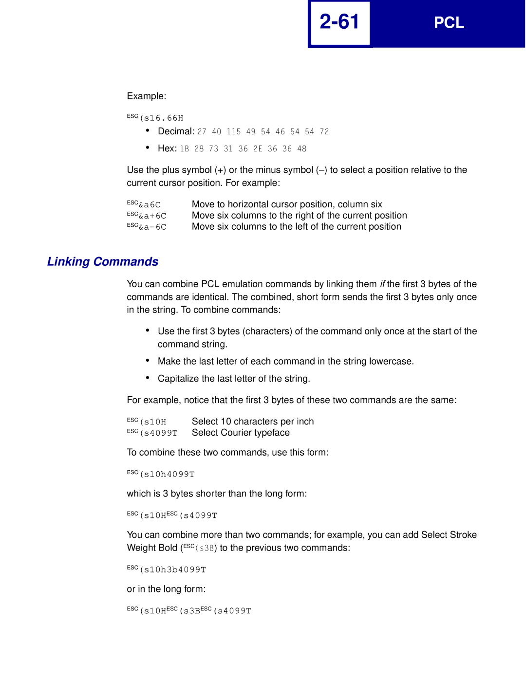 Lexmark Printer manual Linking Commands 