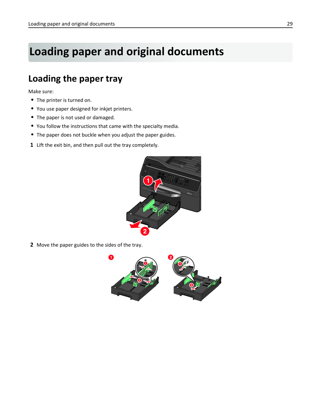 Lexmark 90P3000, PRO4000C manual Loadingpaperand original documents, Loading the paper tray 