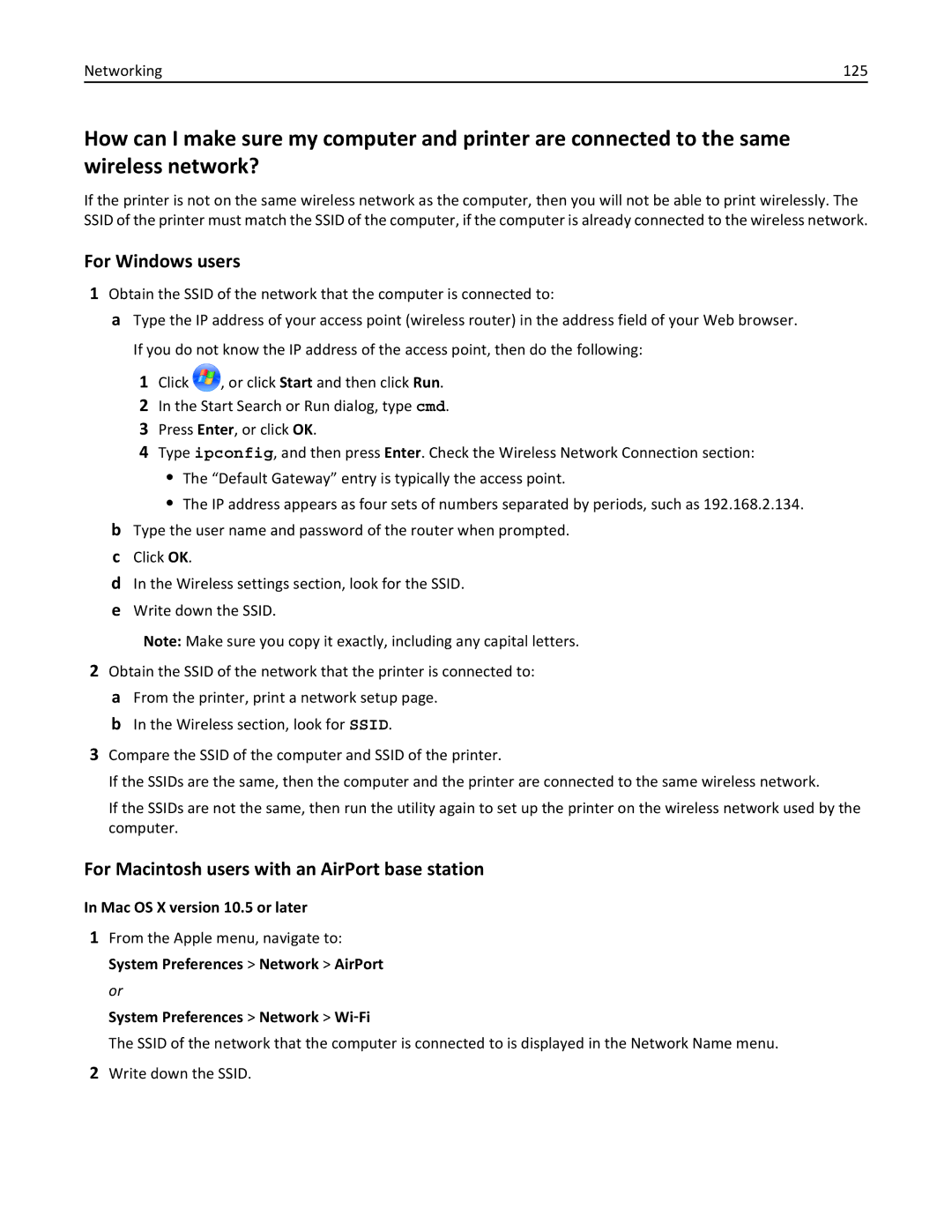 Lexmark 90P3000, PRO4000C manual For Macintosh users with an AirPort base station, System Preferences Network Wi‑Fi 