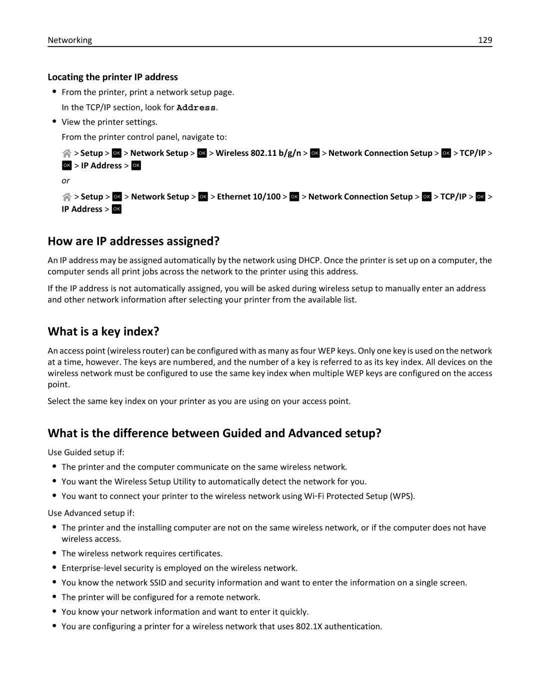 Lexmark PRO4000C, 90P3000 manual How are IP addresses assigned?, What is a key index?, Locating the printer IP address 