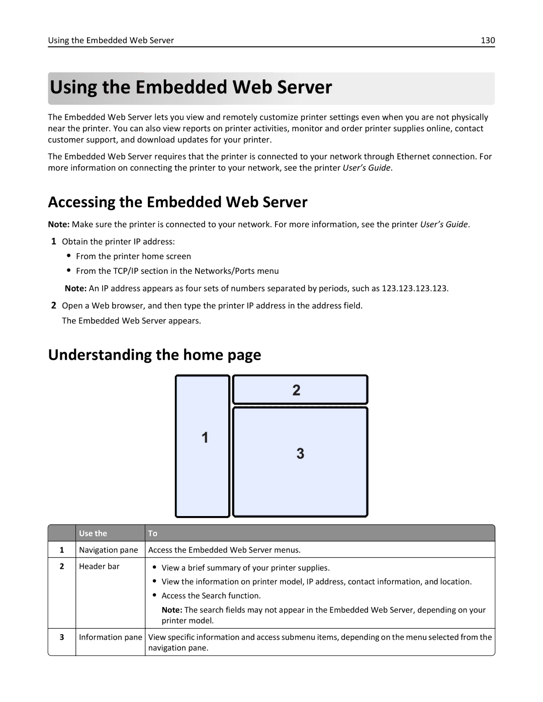 Lexmark PRO4000C, 90P3000 manual Using the Embedded Web Server, Accessing the Embedded Web Server, Understanding the home 