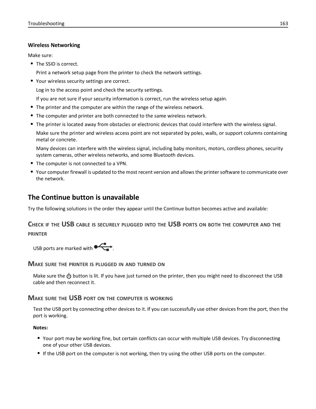 Lexmark PRO4000 Continue button is unavailable, Wireless Networking, Make Sure the Printer is Plugged in and Turned on 