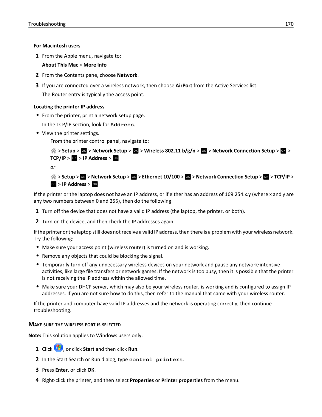 Lexmark 90P3000, PRO4000C manual For Macintosh users, Locating the printer IP address 