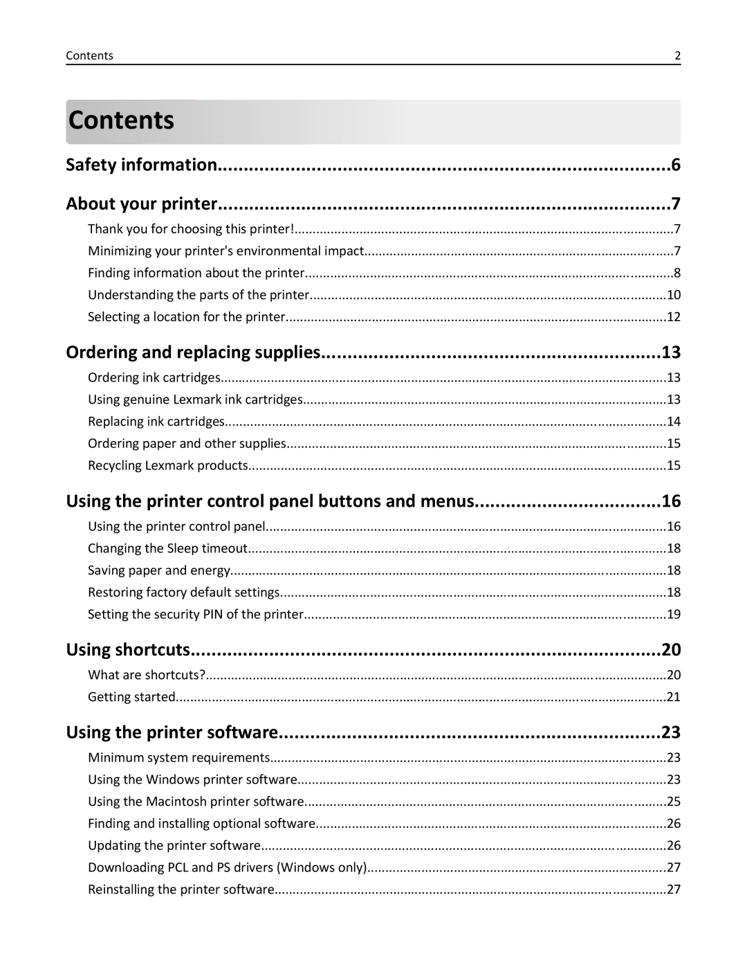 Lexmark 90P3000, PRO4000C manual Contents 