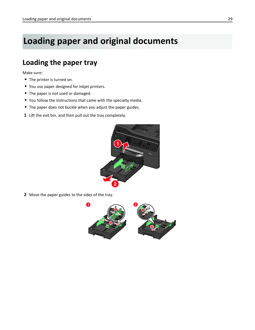 Lexmark 90P3000, PRO4000C manual Loading paper and original documents, Loading the paper tray 