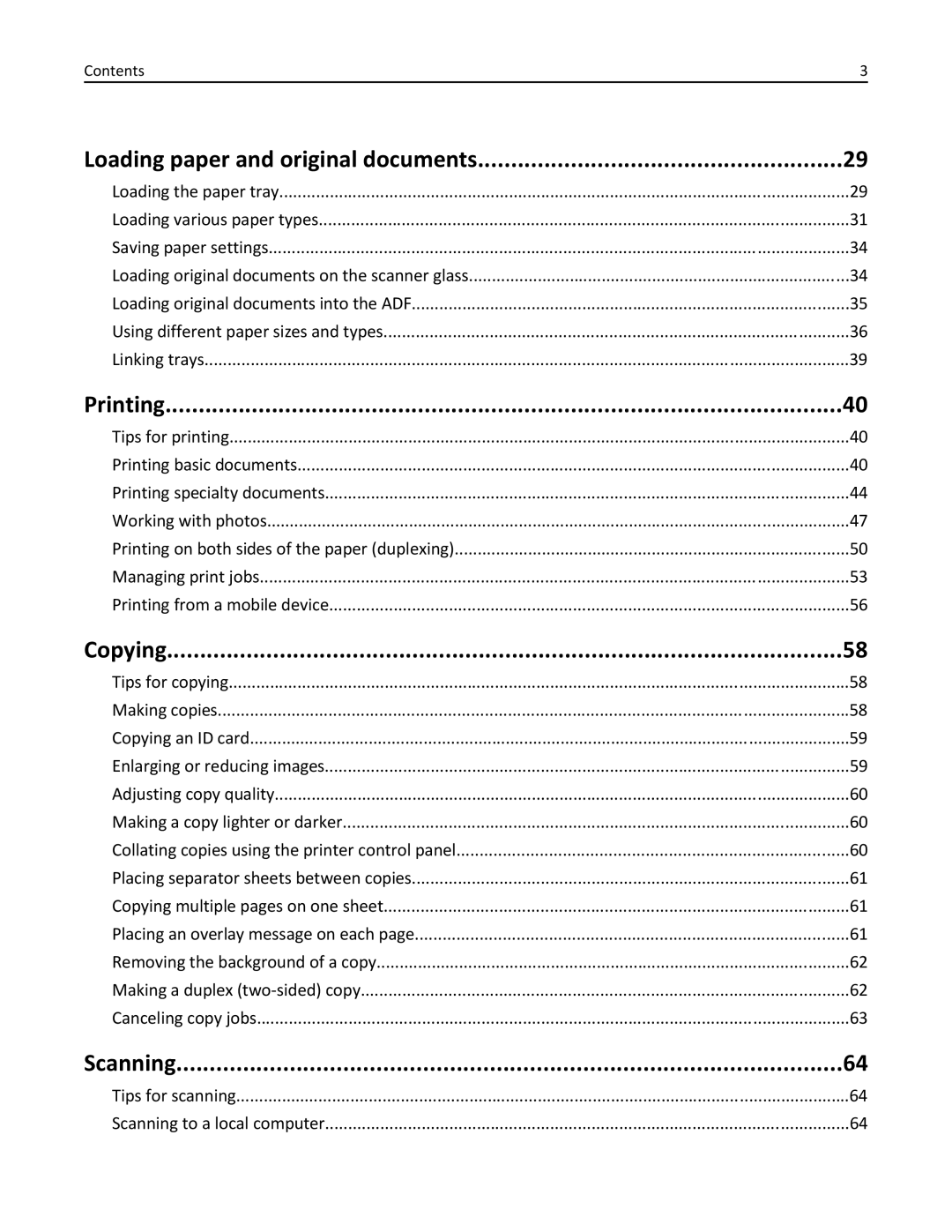 Lexmark PRO4000C, 90P3000 manual Loading paper and original documents 