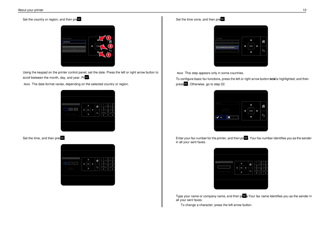 Lexmark PRO4000C manual Set the time, and then press OK, Set the time zone, and then press OK 