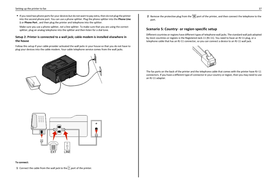 Lexmark PRO5500 manual Scenario 5 Country‑ or region‑specific setup 