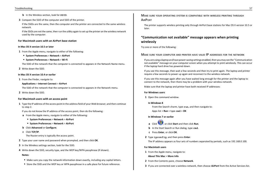 Lexmark PRO5500 manual For Macintosh users with an AirPort base station, For Macintosh users with an access point 