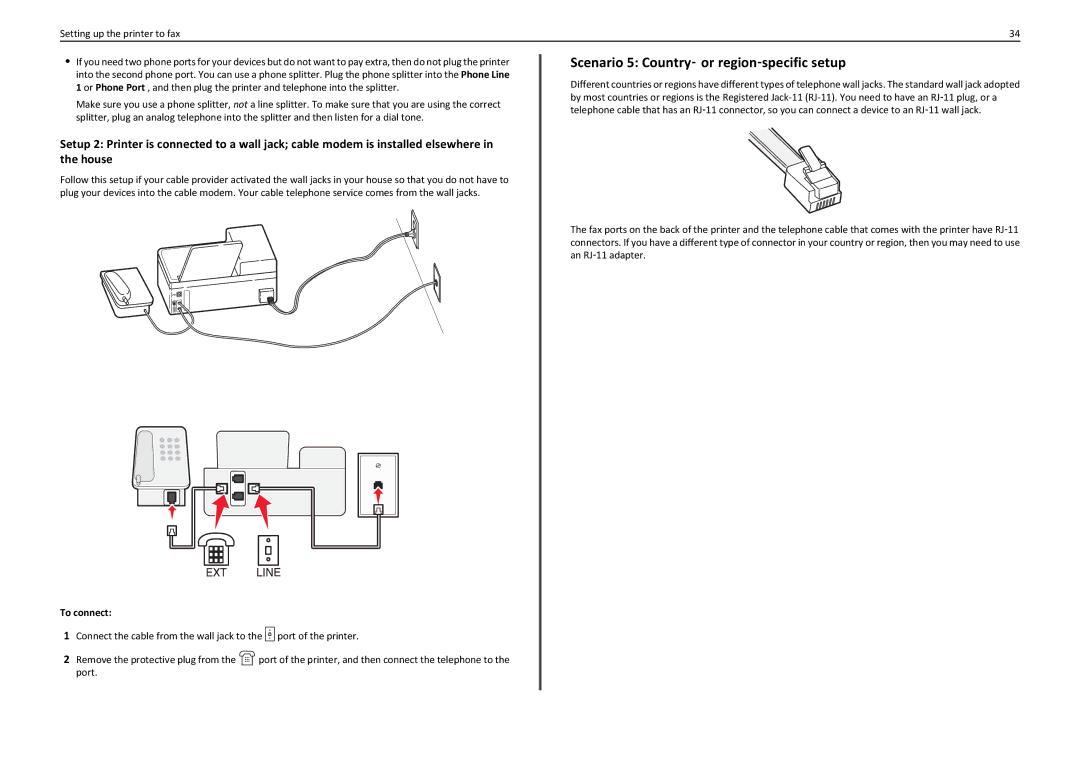 Lexmark PRO710 manual Scenario 5 Country‑ or region‑specific setup 