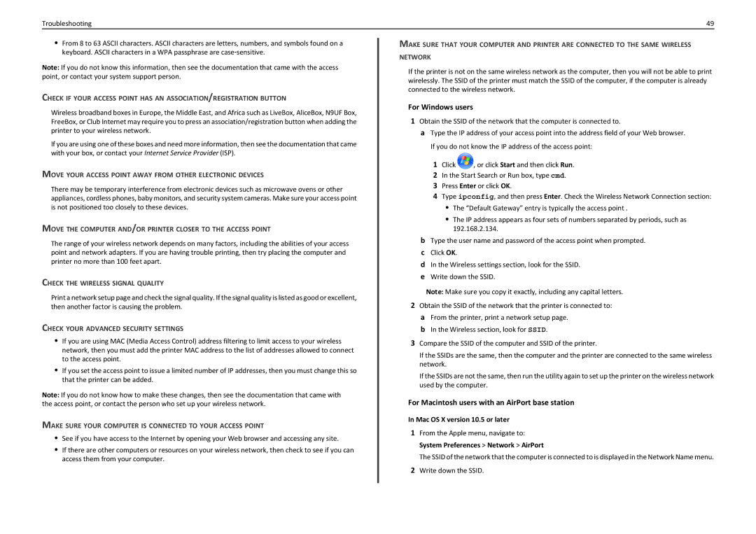 Lexmark PRO710 manual For Macintosh users with an AirPort base station 