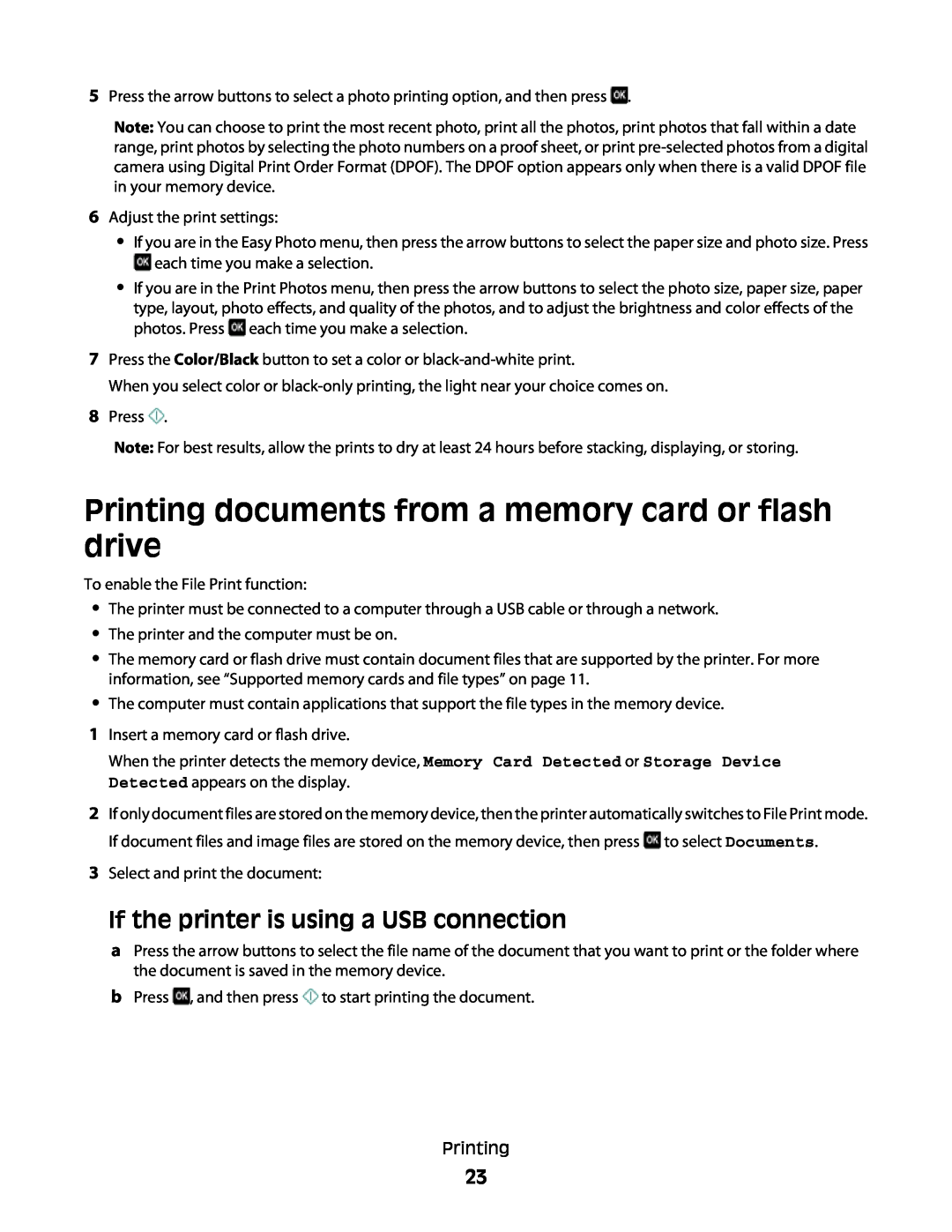 Lexmark S300 manual If the printer is using a USB connection 