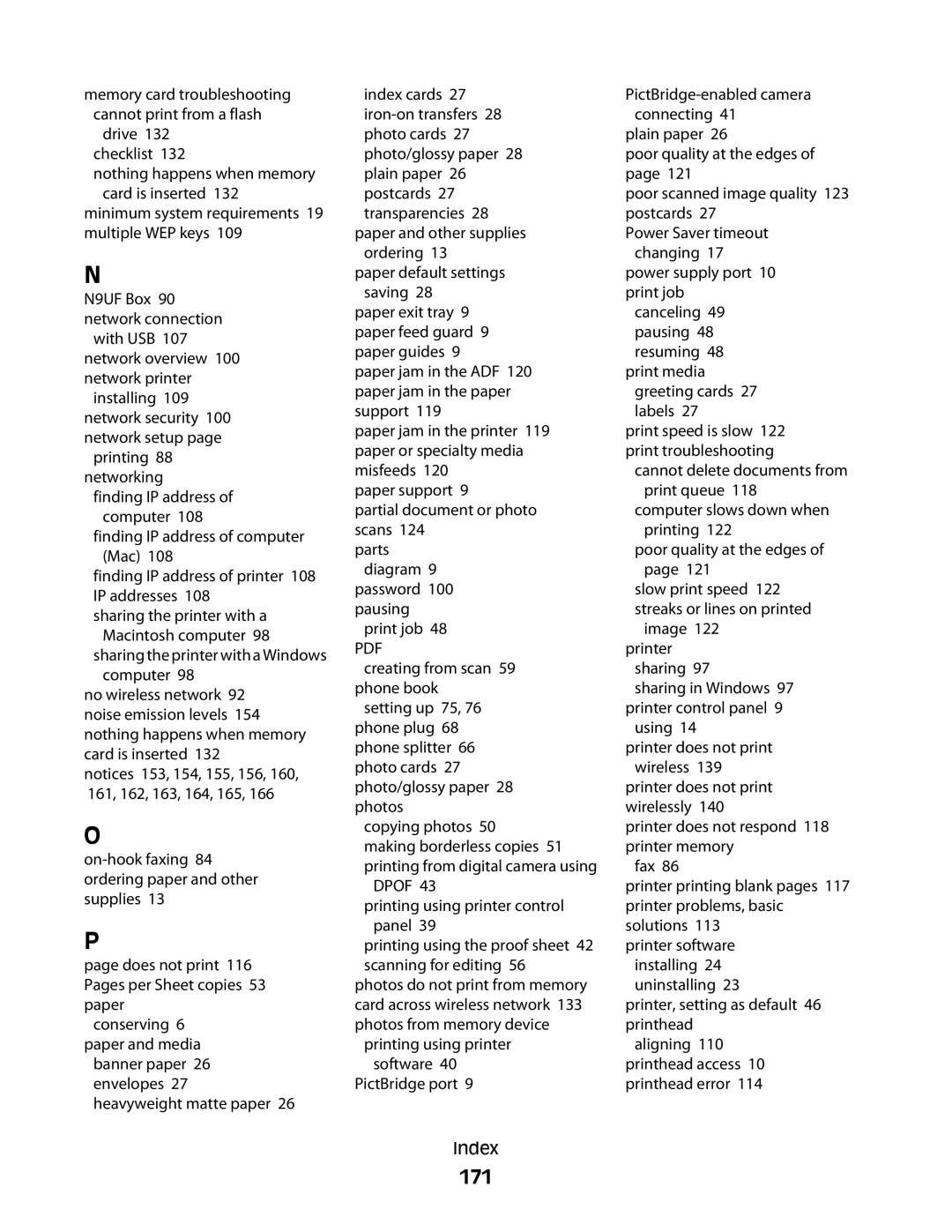 Lexmark S400 Series manual 171, Dpof 