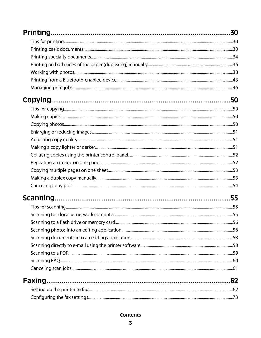 Lexmark S400 Series manual Copying, Scanning, Faxing 