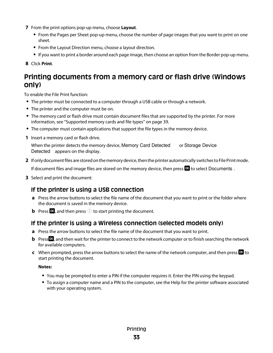 Lexmark S400 Series manual If the printer is using a USB connection 