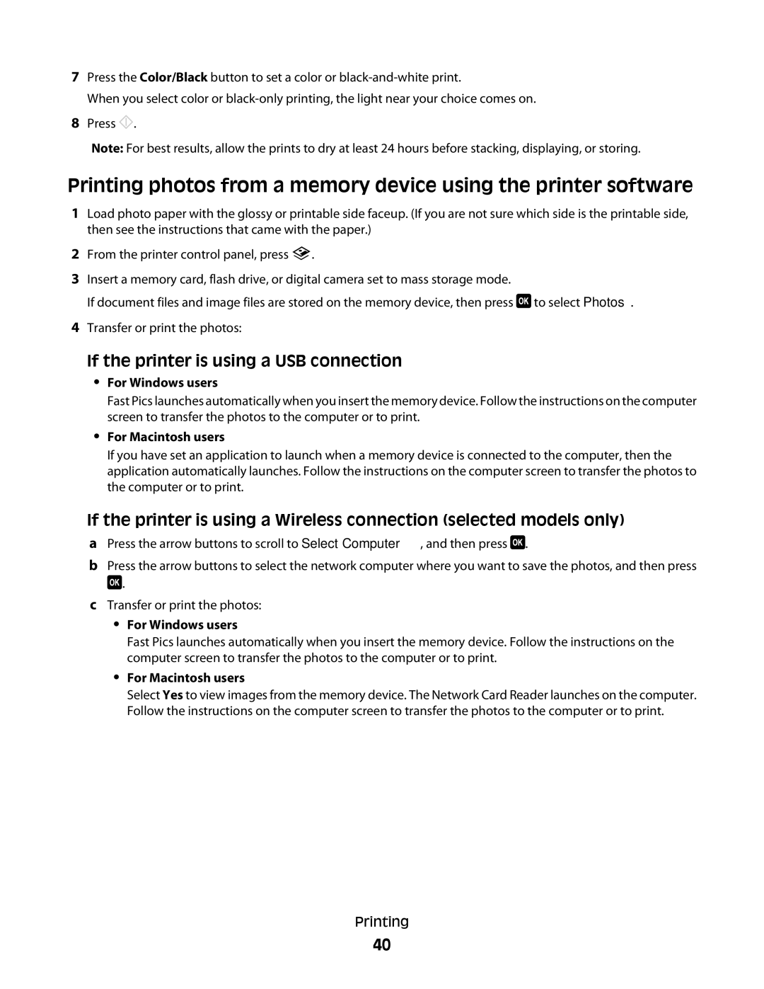 Lexmark S400 Series manual For Windows users, For Macintosh users 