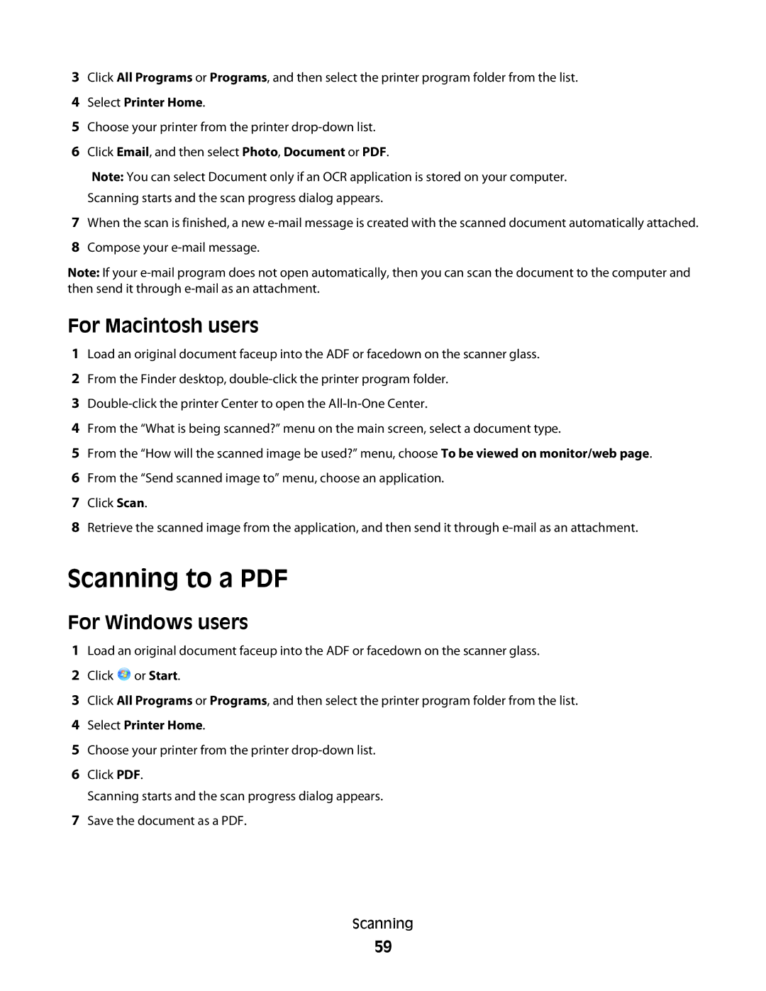 Lexmark S400 Series manual For Macintosh users 