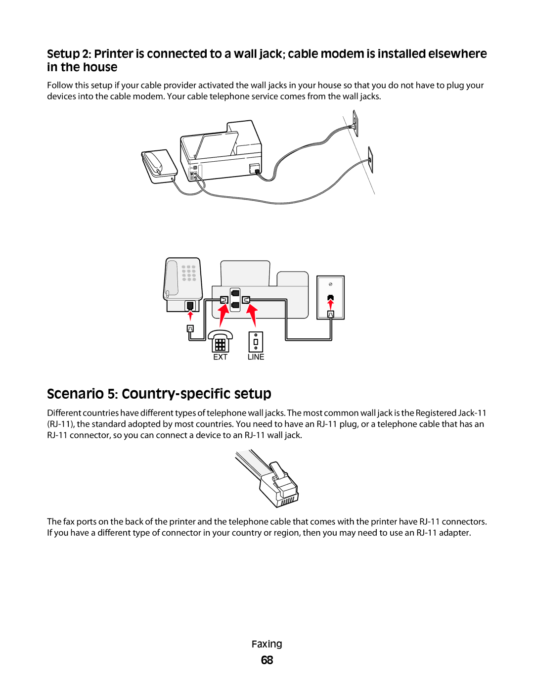 Lexmark S400 Series manual Scenario 5 Country-specific setup 