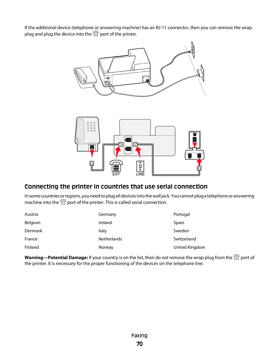 Lexmark S400 Series manual EXT Line 