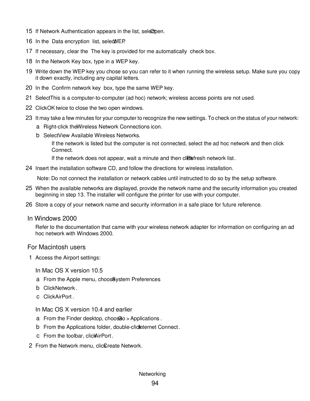 Lexmark S400 Series manual Windows, Mac OS X version 10.4 and earlier, Select View Available Wireless Networks 